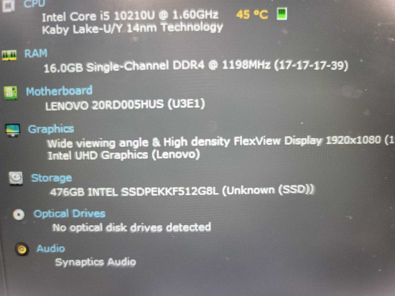 Lenovo ThinkPad E15 i5-10210U @ 1.60GHz, 16GB DDR4, 512GB NVMe Î²