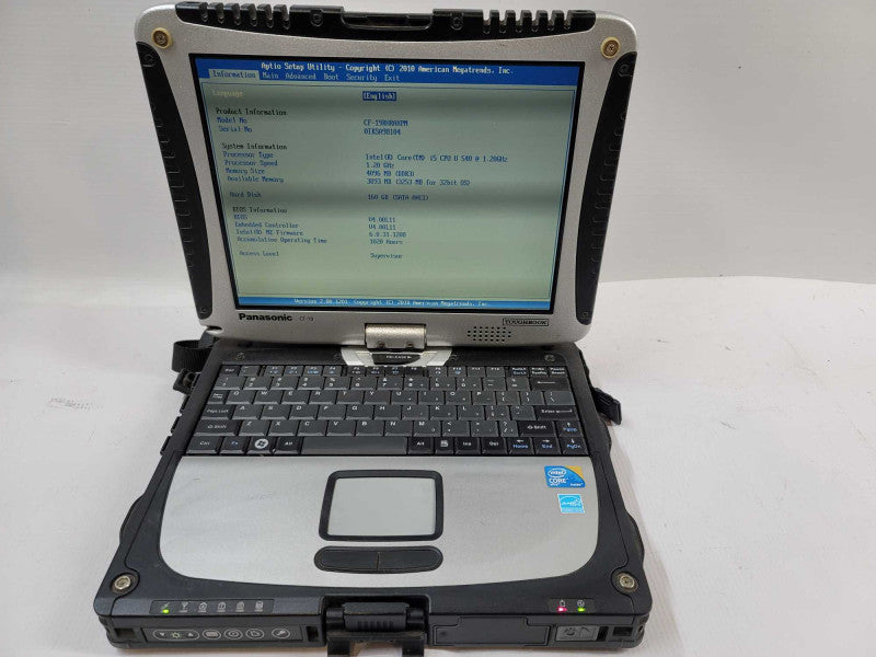 Panasonic ToughBook CF-19 i5 U540, 4GB DDR3, 160GB SATA, 1020 Hours NO OS  Î²