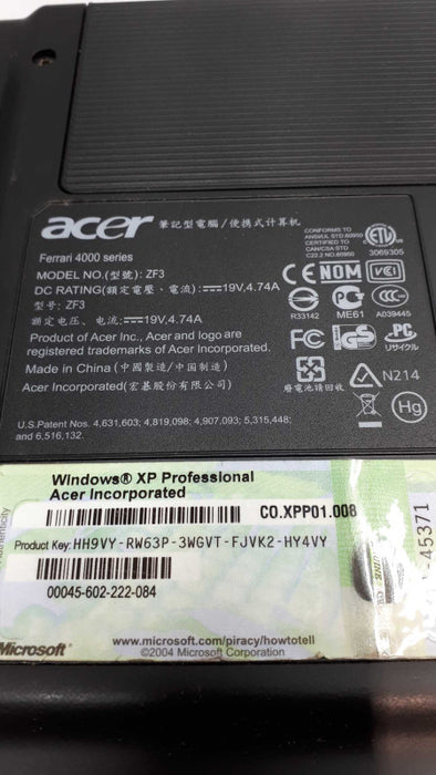 FERRARI ACER LAPTOP 4000 SERIES RARE ZF3 Vintage &