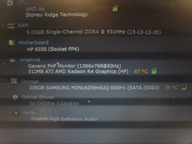 HP 255 G6 AMD A6-9220, 8GB DDR4, 512 ATI R4 Graphics, 256GB m.2 **READ Î²