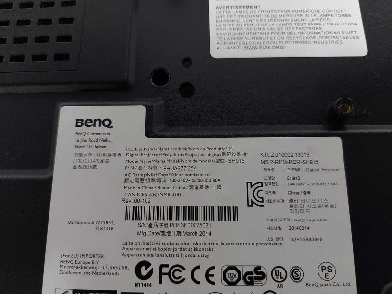 BenQ SH915 Projector  1080P Conference Room Projector 2054 hours #