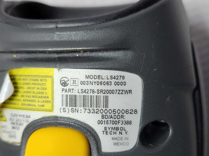 Symbol LS4278-SR20007ZZWR wireless barcode scanner only, READ _
