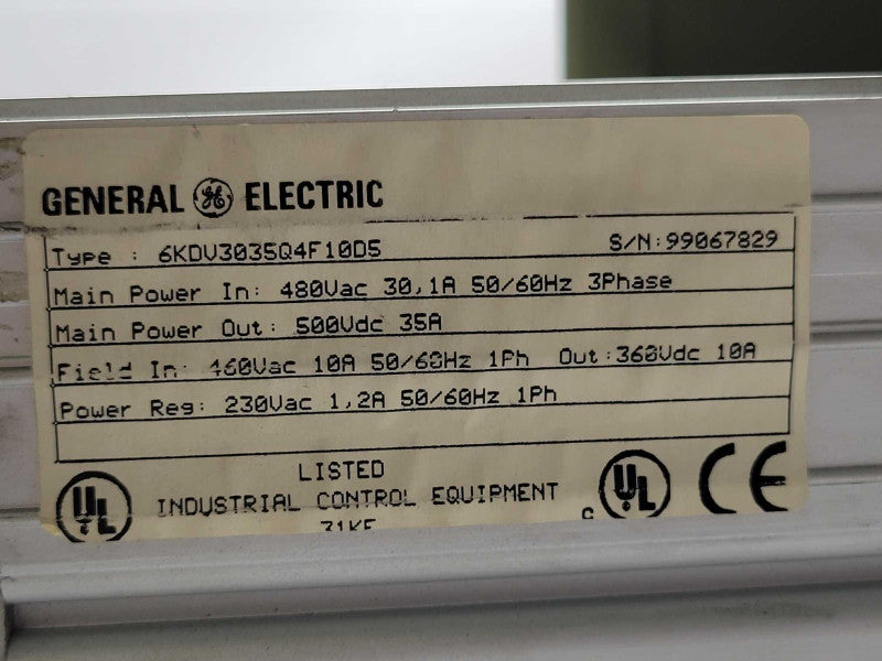 GE General Electric 6KDV3035Q4F10D5 DV-300 DC Drive, read _