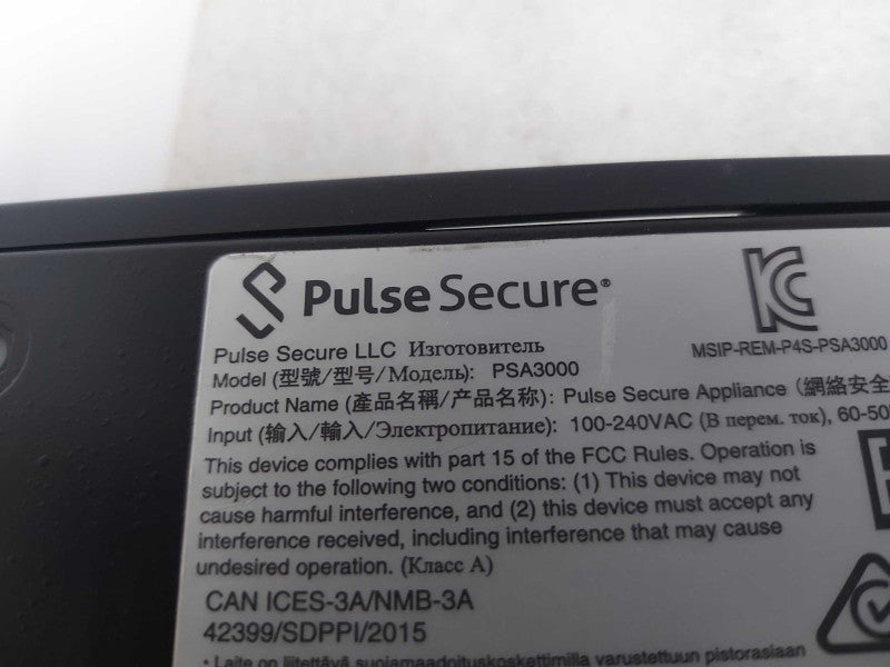 Pulse Secure PSA3000 Security Appliance - factory reset #