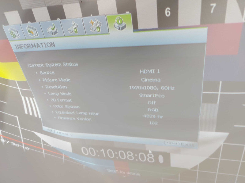 BenQ MW853UST+ Ultra Short Throw FHD 3D DLP Projector - 4829 hrs #