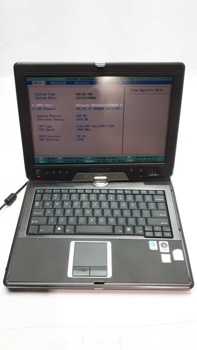 12.1â Touchscreen Gateway TB120 Vintage Laptop - Boots to BIOS- with Adapter &