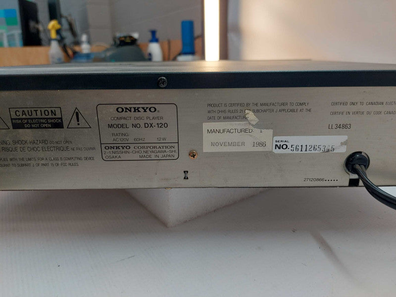 ONKYO Compact Disc Player Model: DX-120 made in 1986