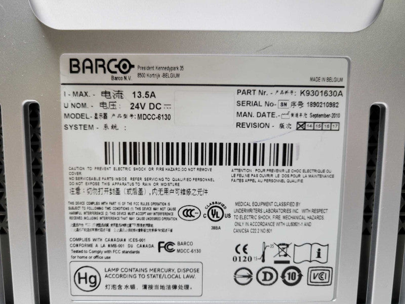 Barco MDCC-6130 30.4\\" LCD Monitor w/ Power Adapter _