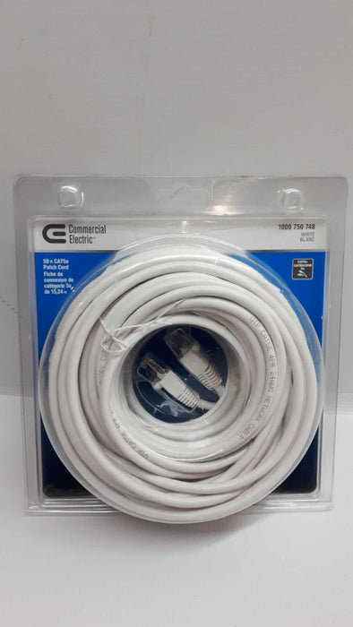 50 FT CAT5E Patch Cord Ethernet RJ45- Commercial Electric New &