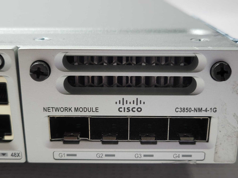 CISCO WS-C3850-48P-S 48 Port Gig PoE IP Base, 2x PSU, C3850-NM-4-1G, 2x PSU _