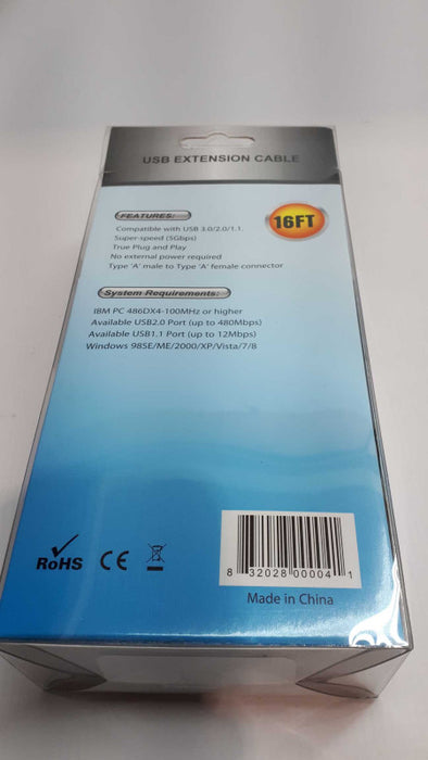 16FT USB Extension Cable new &