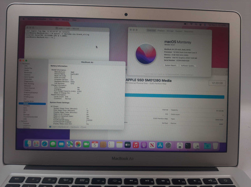 Apple Macbook Air 2015 13\\" Core i5-5250U @ 1.6GHz 8GB DDR3 120GB SSD