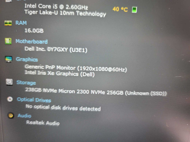 Dell Latitude 5320 i5-1145G7, 15GB DDR4, 256GB m.2  Î²