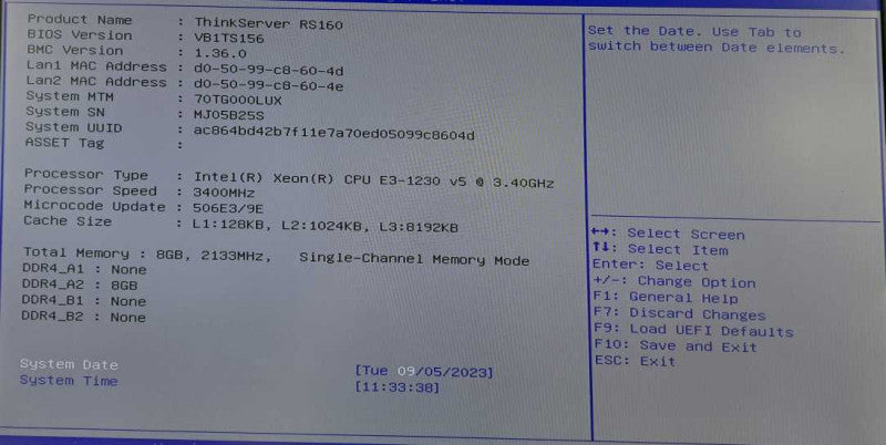 Lenovo ThinkServer RS160 Xeon E3-1230 v5 @ 3.40GHz 8GB DDR4 1x PSU )