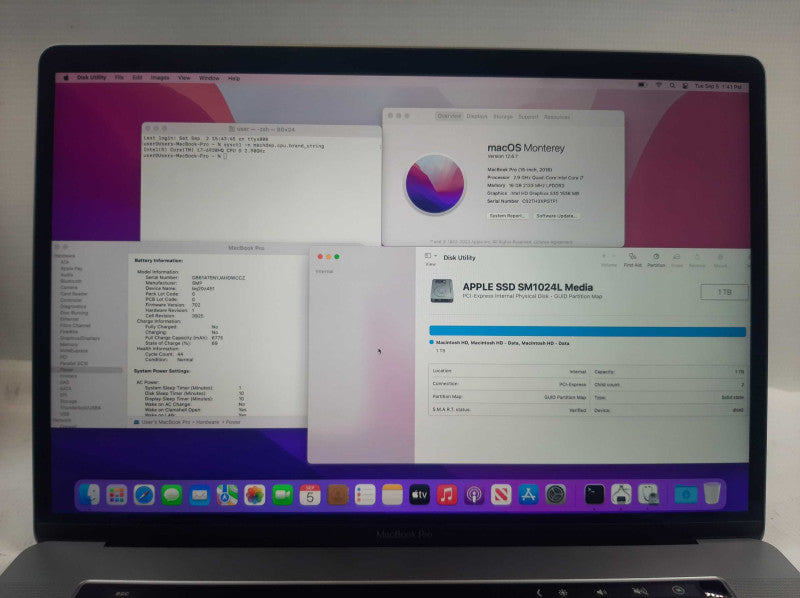 Apple Macbook Pro 2016 15\\" Core I7-6920HQ @ 2.9GHz 16GB DDR3 1TB SSD