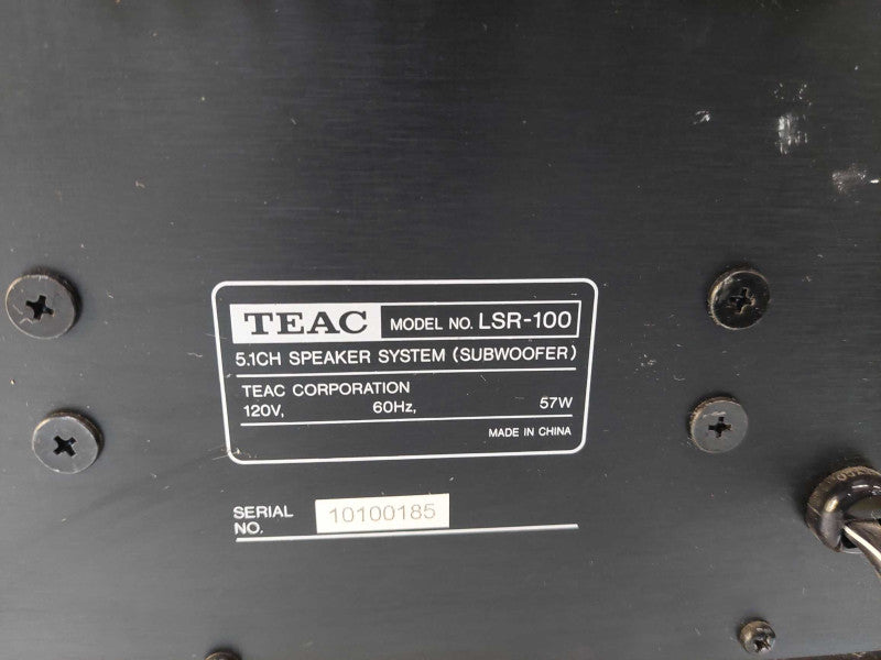 Teac 5.1 CH Speaker System Subwoofer Model: LSR-100