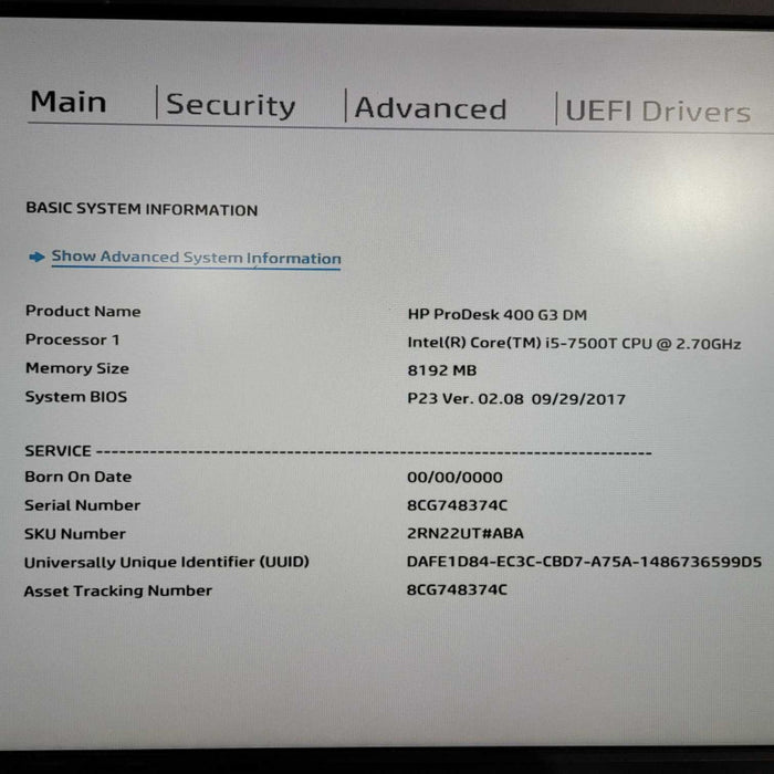 HP ProDesk 400 G3 USFF i5-7500T @ 2.70GHz 8GB DDR4 480GB SSD READ !