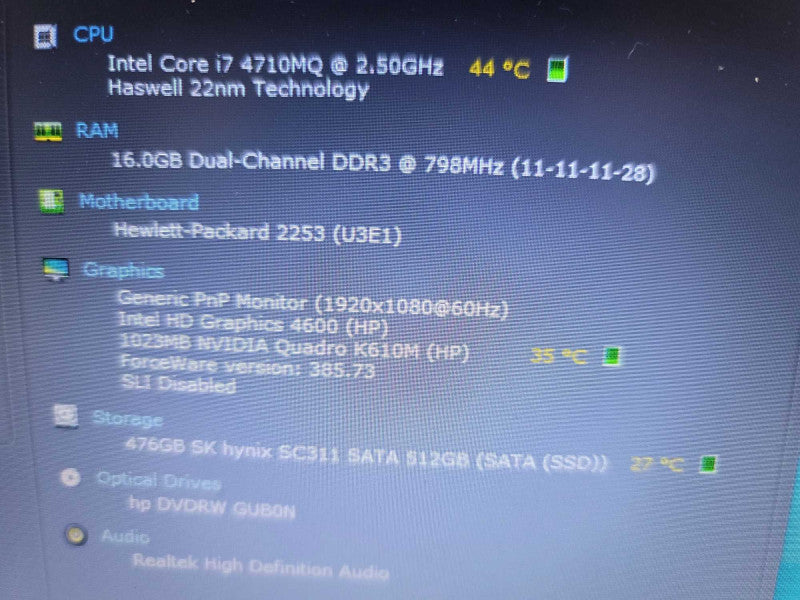 HP ZBook 15  i7-4710MQ, 16GB DDR3, Quadro K610M, 500GB SSD QÎ²