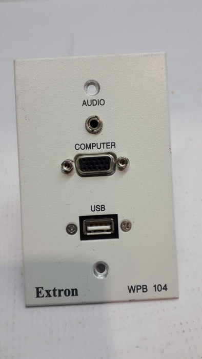 Extron WPB104 WHITE, 60-1067-21 Wallplate w/ Computer Vid,Stereo Audio,USB A &