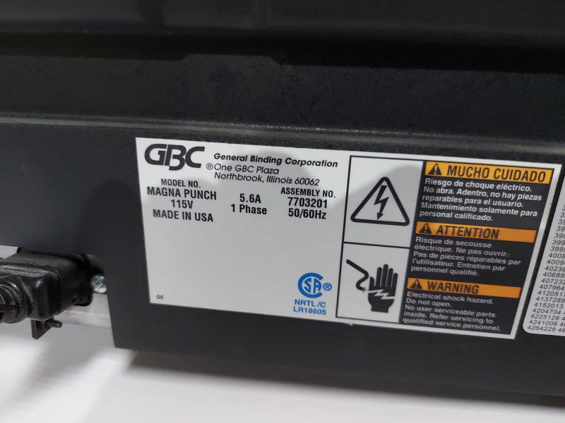 GBC MagnaPunch 115v Heavy duty paper punch - READ #