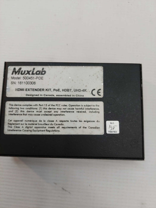 MuxLab ProDigital HDMI Extender with PoE Transmitter Model: 500451-POE