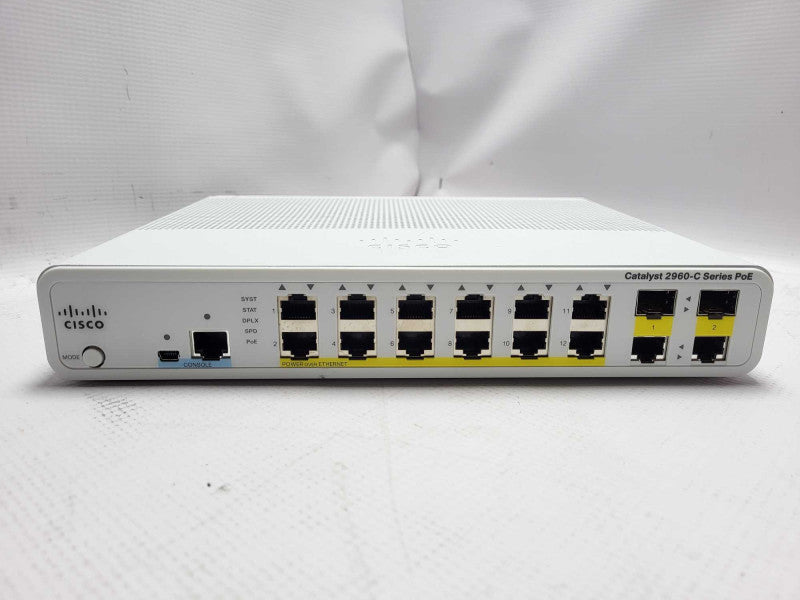 Cisco Catalyst 2960-C Series WS-C2960C-12PC-L 12-Port PoE Switch $