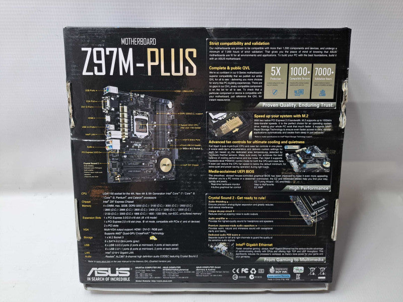 ASUS Z97M-PLUS LGA1150 Z97 HDMI USB3.0 HDMI DVI VGA Motherboard Q)