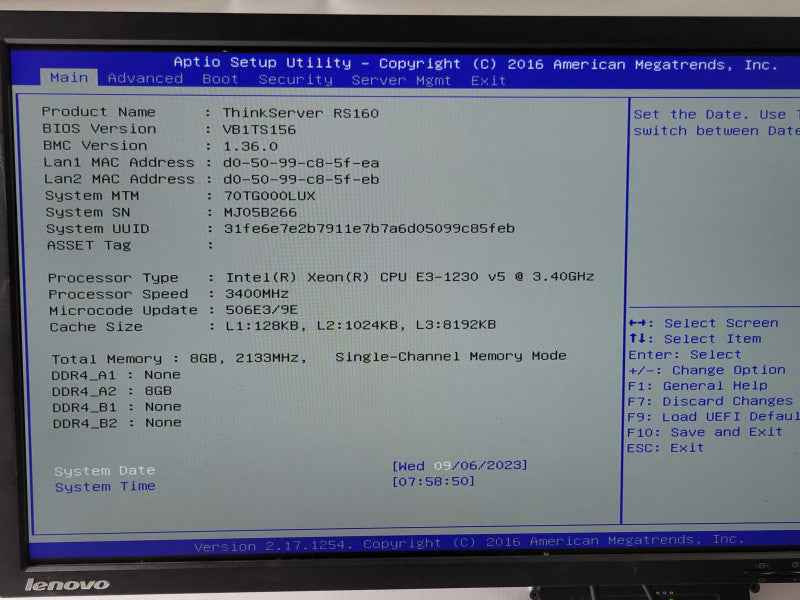 Lenovo ThinkServer RS160 Xeon E3-1230 v5 3.40GHz 8GB DDR4 1x PSU 3.5\\" _