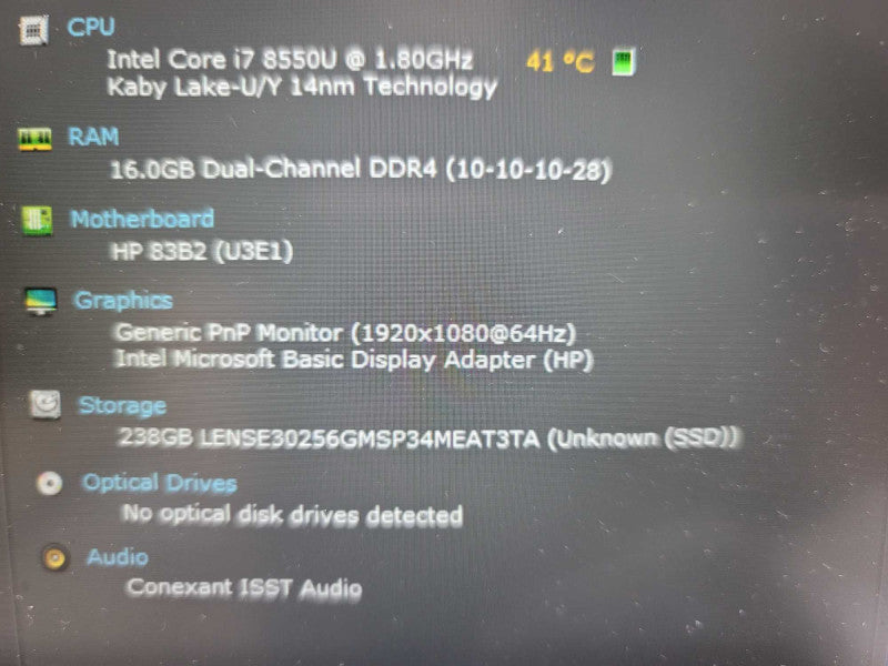 HP Elite Book 840 G5 i7-8550U@ 1.80GHz, 16GB DDR4, 256GB m.2 QÎ²