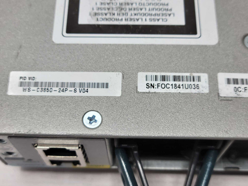 Cisco Catalyst WS-C3850-24P-S 24-Port Gig PoE+ Switch 1x PWR-C1-715WAC PSU _