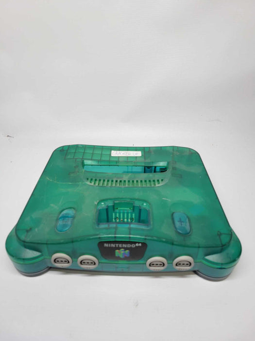 Nintendo N64 Jungle Green Console [cracks] (AS-IS PARTS) Q