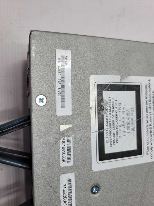 Cisco WS-C3850-24P-S 24-Port Gig PoE+ Switch 1x PWR-C1-715WAC C3850-NM-2-10G _