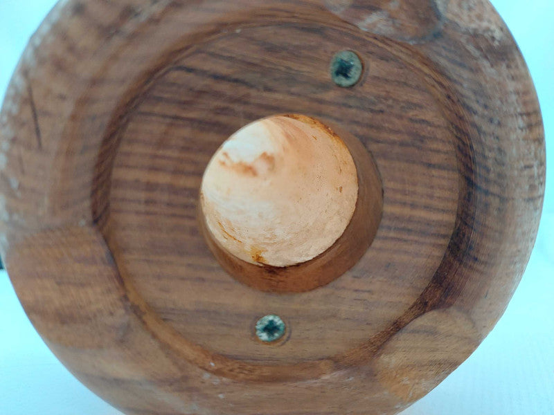 Polished Himilayan Salt Rock on wooden pedestal