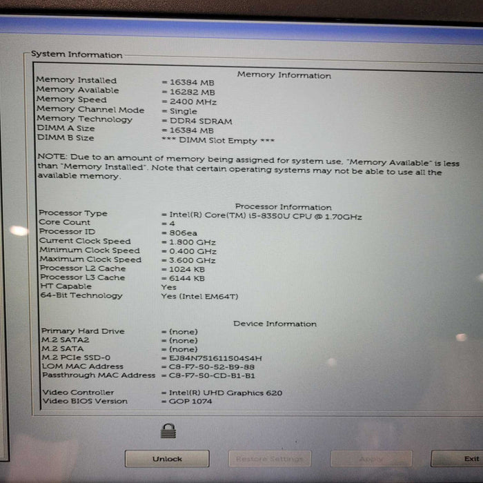 Dell Latitude 5490 i5-8350U, 16GB DDR4, 256GB SSD Q!