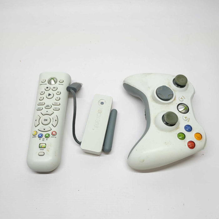 Microsoft Xbox 360 Remote Control + Wireless Controller and Receiver (AS-IS)