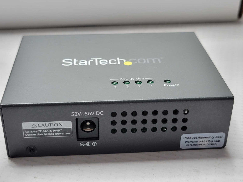 Startech 4-Port Gig PoE+ Injector Midspan Hub 52V/30W-802.at/802.3af POEINJ4G _