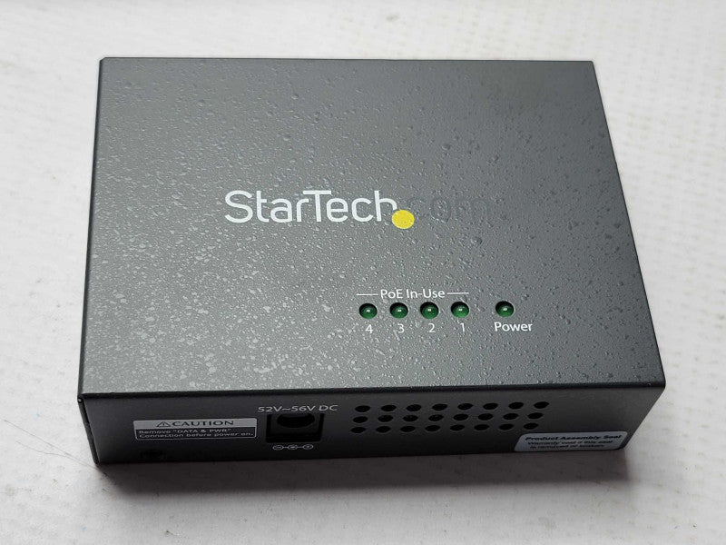 Startech 4-Port Gig PoE+ Injector Midspan Hub 52V/30W-802.at/802.3af POEINJ4G _