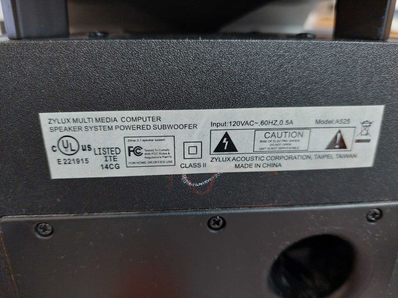 Dell Zylux Multi Media Computer Speaker set with subwoofer Model: A525