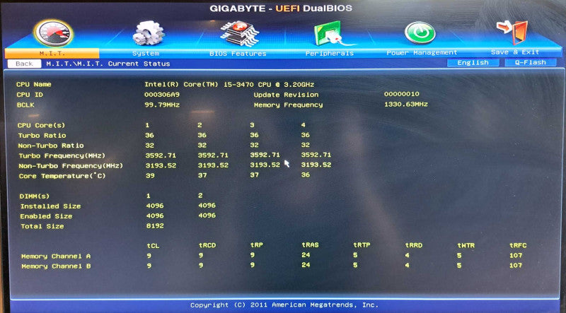 Custom PC- Core i5-3470 @ 3.20GHz 8GB Ram NO HDD\\'s/OS