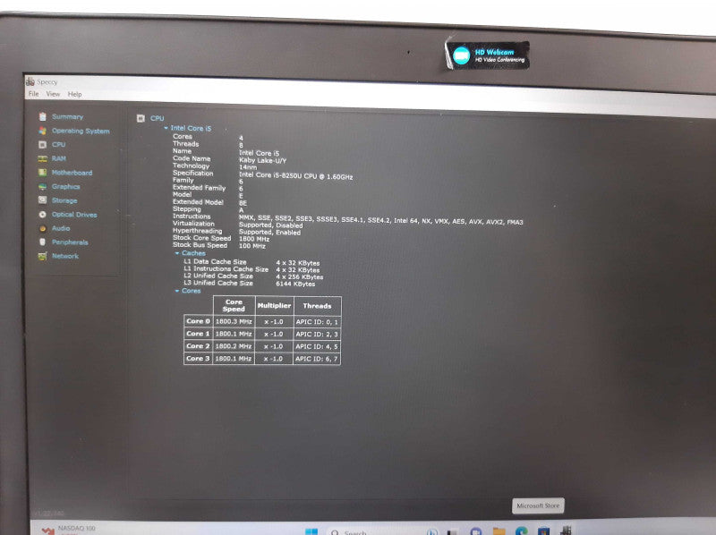 HP ProBook 450 G5 Core i5-8250U @ 1.6 GHz 16GB RAM 512GB SSD