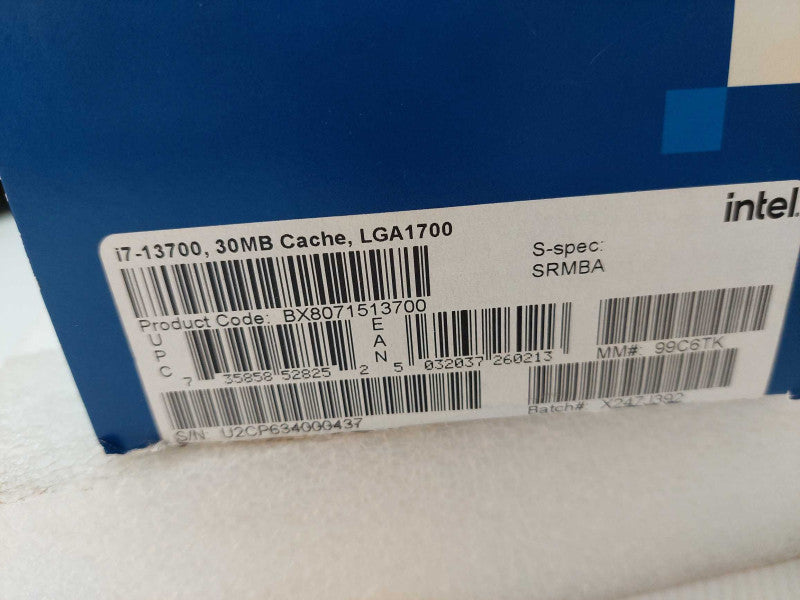 Intel Core i7 13th Gen Fan Model: i7-13700 LGA1700 Q