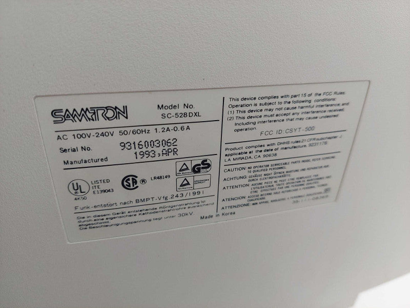 Vintage SamTron CRT Monitor Model: SC-528DXL