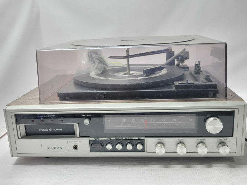 LLOYDâS STEREO RECORD PLAYER 8 TRACK PLAYER COMBO, READ _