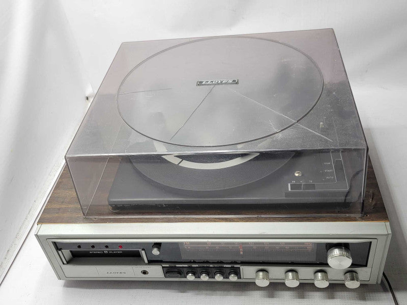 LLOYDâS STEREO RECORD PLAYER 8 TRACK PLAYER COMBO, READ _