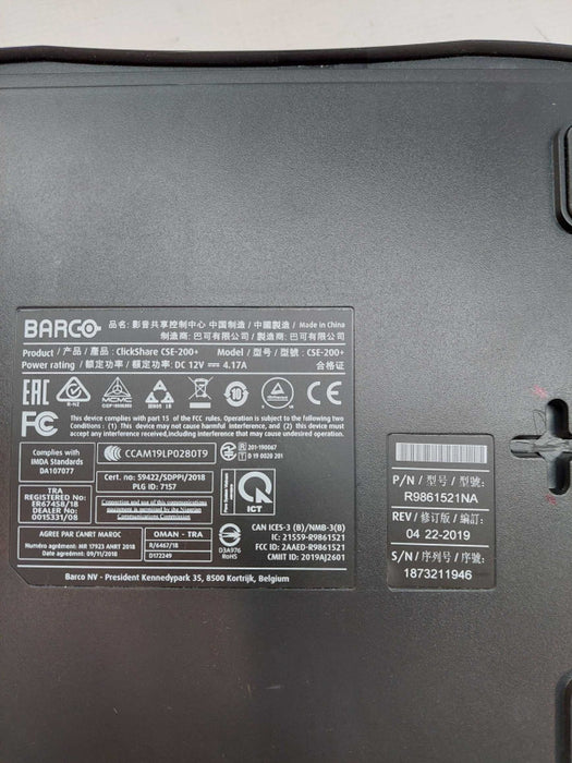 Barco Clickshare Main Base System Model: CSE-200