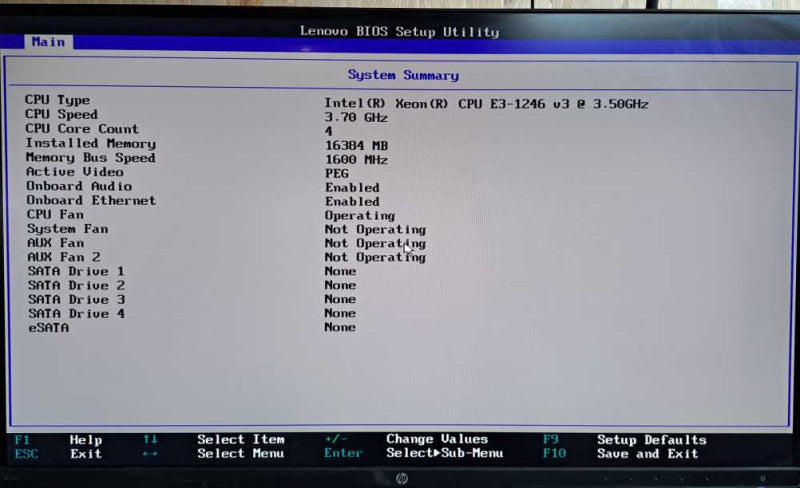 Lenovo ThinkStation P300 Xeon E3-1246 v3 @ 3.50GHz 16GB Ram Quadro K600 GPU )