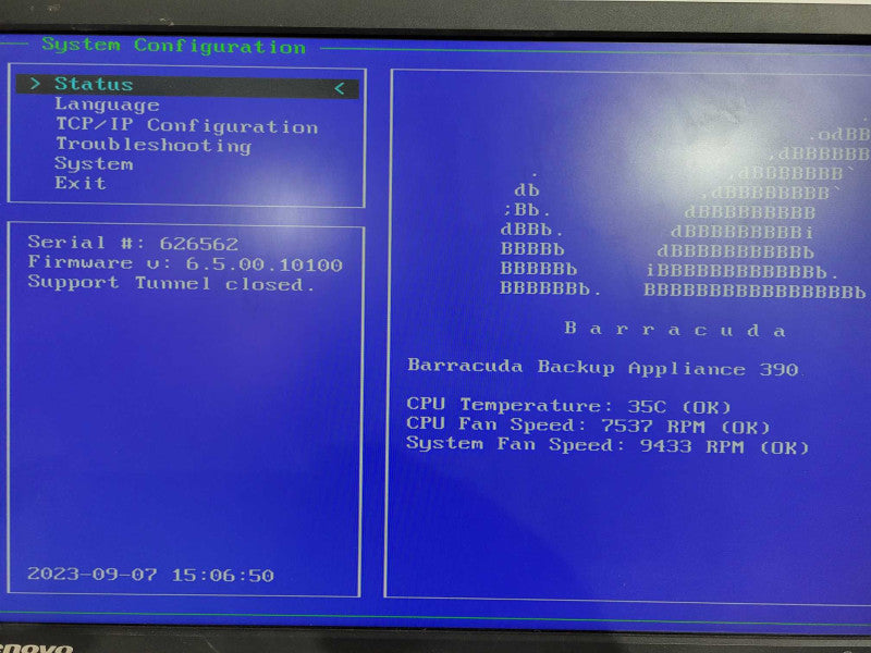 Barracuda BBS390A BNWH001 Backup Server 390 !