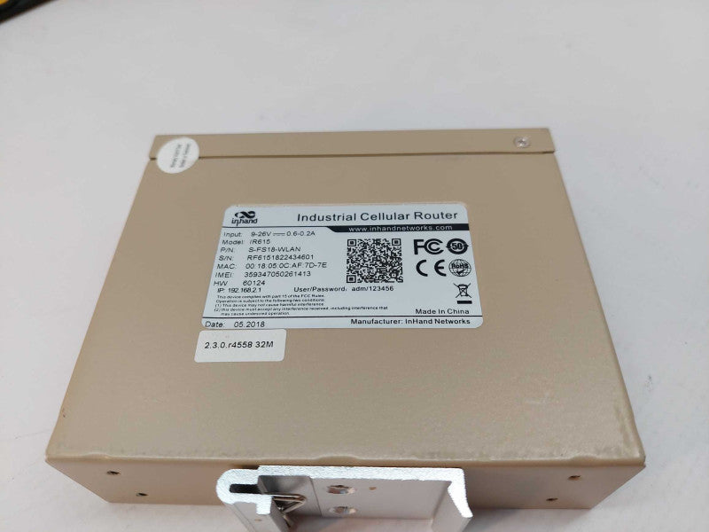 INHAND Industrial Cellular Router Model: IR615 PN: S-FS18-WLAN Q