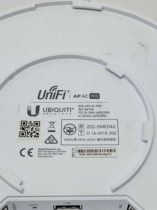 Ubiquiti Unifi AP AC PRO UAP-AC-PRO-US 802.11ac PRO Wireless Access Point