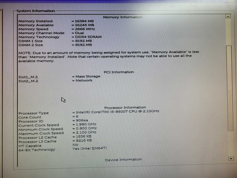 Dell OptiPlex 7060 USFF i5-8500 16GB DDR4 256GB SSD $